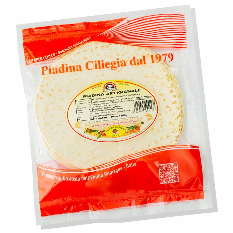 Pacco H: Piadina ARTIGIANALE 5 confezioni da 10 pezzi